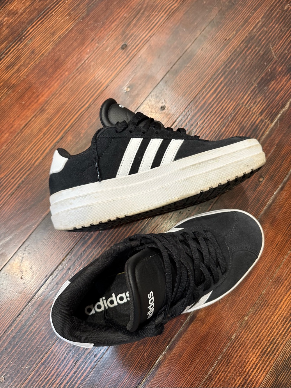 adidas Black and White Women's Platform Sneakers